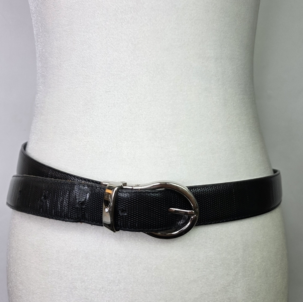 Montblanc textured leather belt